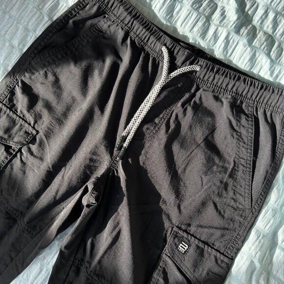 Men's Black Cargo Track Pants - Size Medium - Picture 1 of 4